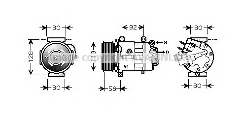 PRASCO PEK327 Compressor, air conditioning